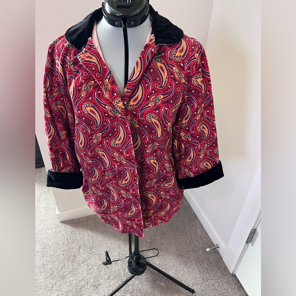 Vintage Paisley shirt velvet collar
